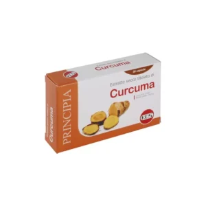 Kos Curcuma Estratto Secco 30 Capsule Integratore alimentare a base di Curcuma. Ingredienti Curcuma (Curcuma longa L. syn. Curcuma domestica Valeton) rizoma estratto secco titolato al 95% di curcuminoidi totali (su Maltodestrine da Mais), Amido di Mais pregelatinizzato, Pepe nero (Piper nigrum L.) frutto estratto secco titolato al 95% di piperina, Antiagglomerante: Magnesio stearato vegetale, Capsula di origine vegetale: Idrossipropilmetilcellulosa. Caratteristiche nutrizionali per 1 capsula Curcuma rizoma estratto secco corrispondente a curcuminodi totali 400 mg 380 mg Pepe nero frutto estratto secco corrispondente a piperina 2 mg 1,9 mg Modalità d'uso 1 capsula 2-3 volte al giorno. Avvertenze Per donne in gravidanza o in allattamento e bambini si raccomanda di sentire il parere del medico. Il prodotto va utilizzato nell’ambito di una dieta variata ed equilibrata seguendo uno stile di vita sano. Non eccedere le dosi giornaliere raccomandate. Tenere fuori dalla portata dei bambini al di sotto dei 3 anni.